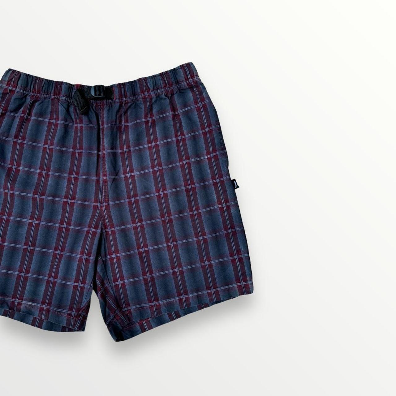 Stussy Nepal Plaid Mountain Shorts In Red & Black