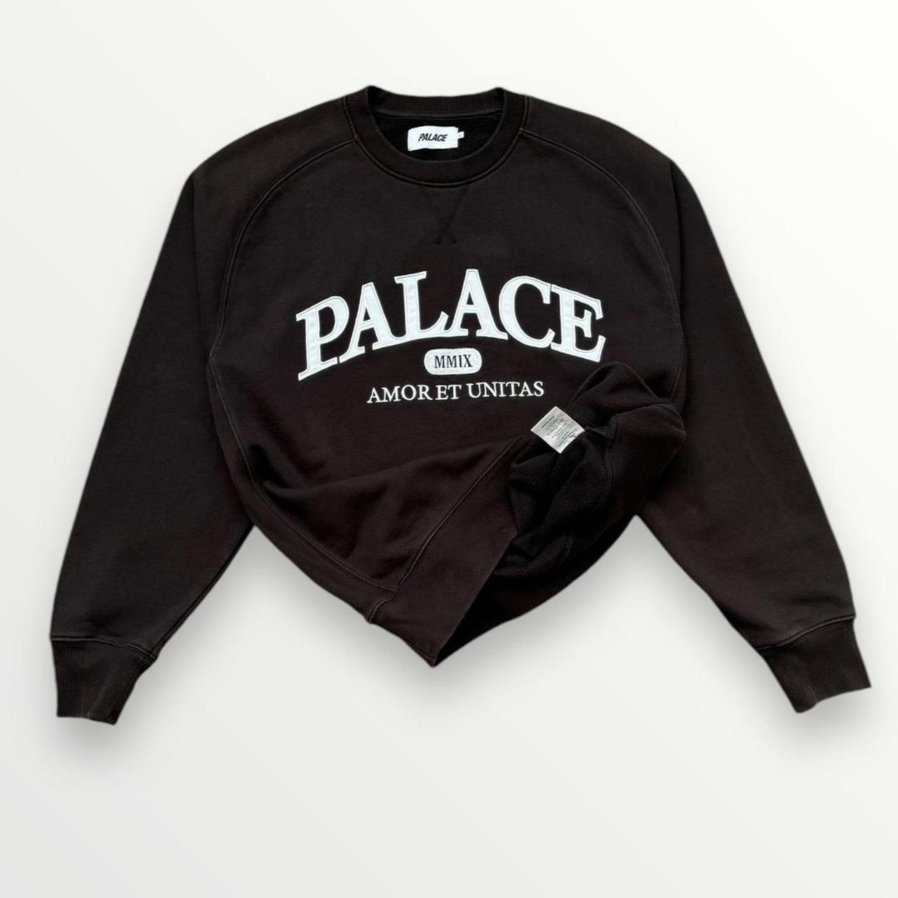 Palace Unitas Crew Sweatshirt In Black (Brown)