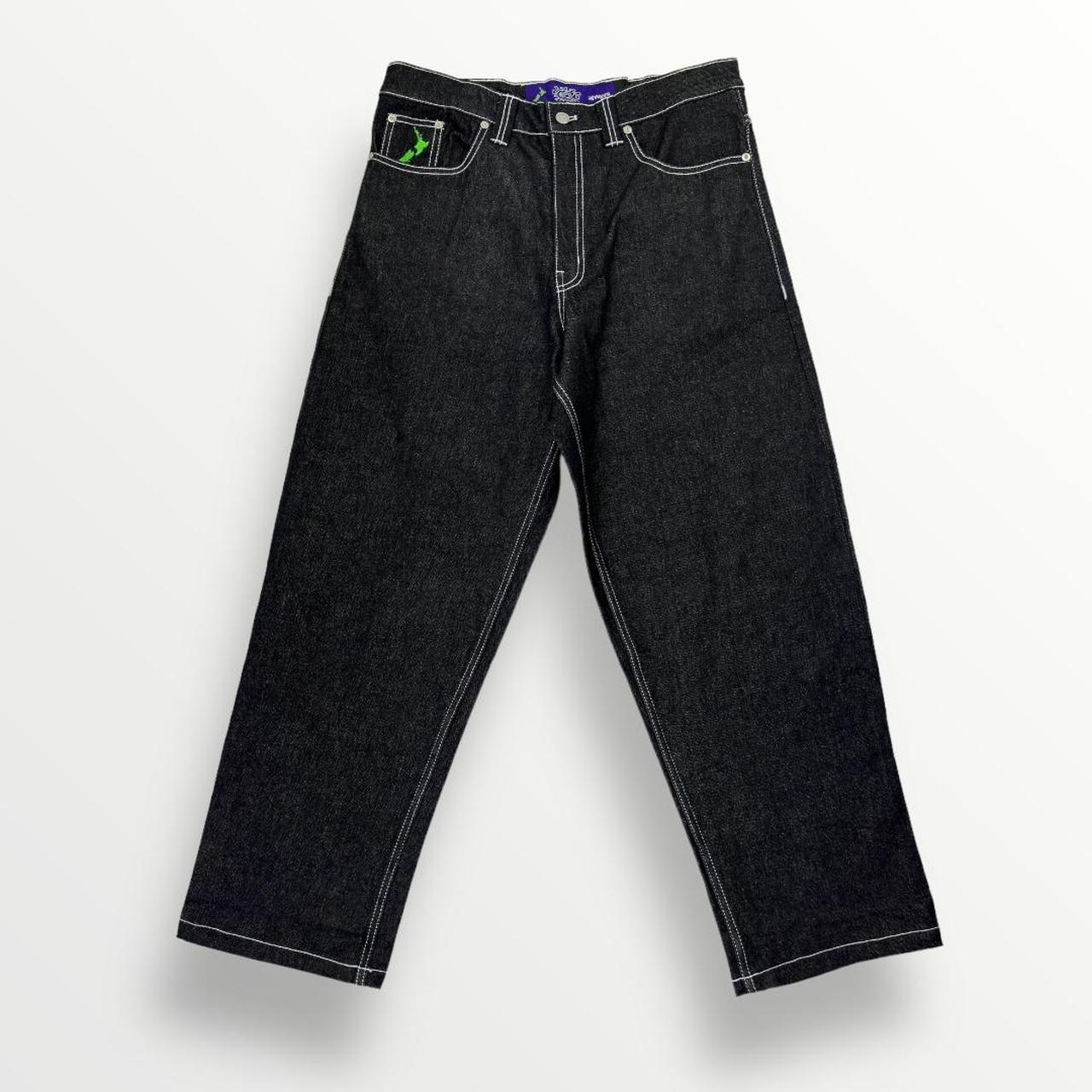 ADWYSD Relaxed Jeans In Indigo Black W/ Red