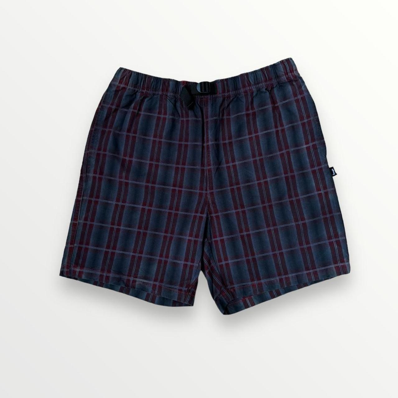 Stussy Nepal Plaid Mountain Shorts In Red & Black