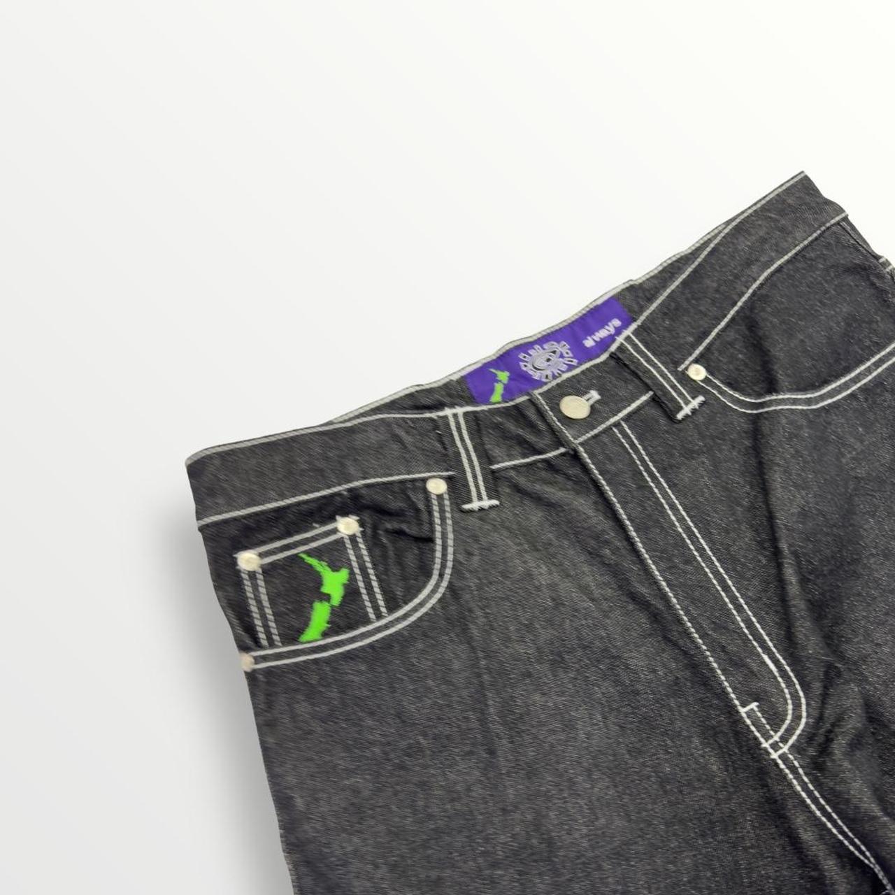 ADWYSD Relaxed Jeans In Indigo Black W/ Red