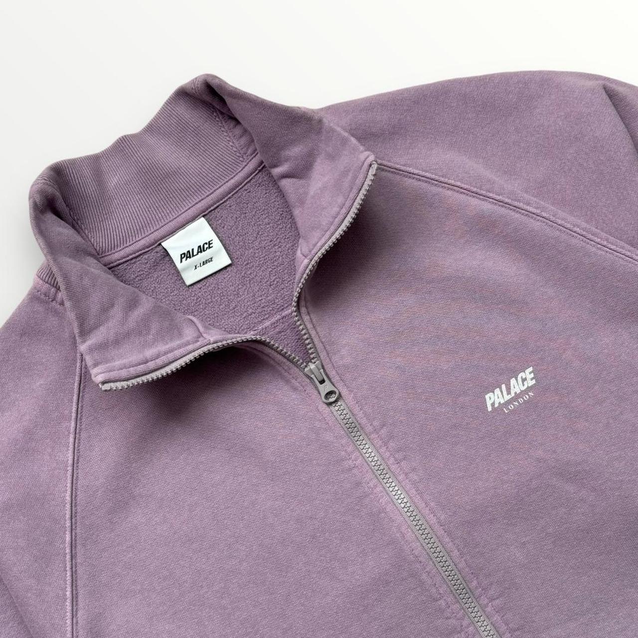 Palace Pigment Wash Palace London Zip Funnel Sweatshirt In Lilac