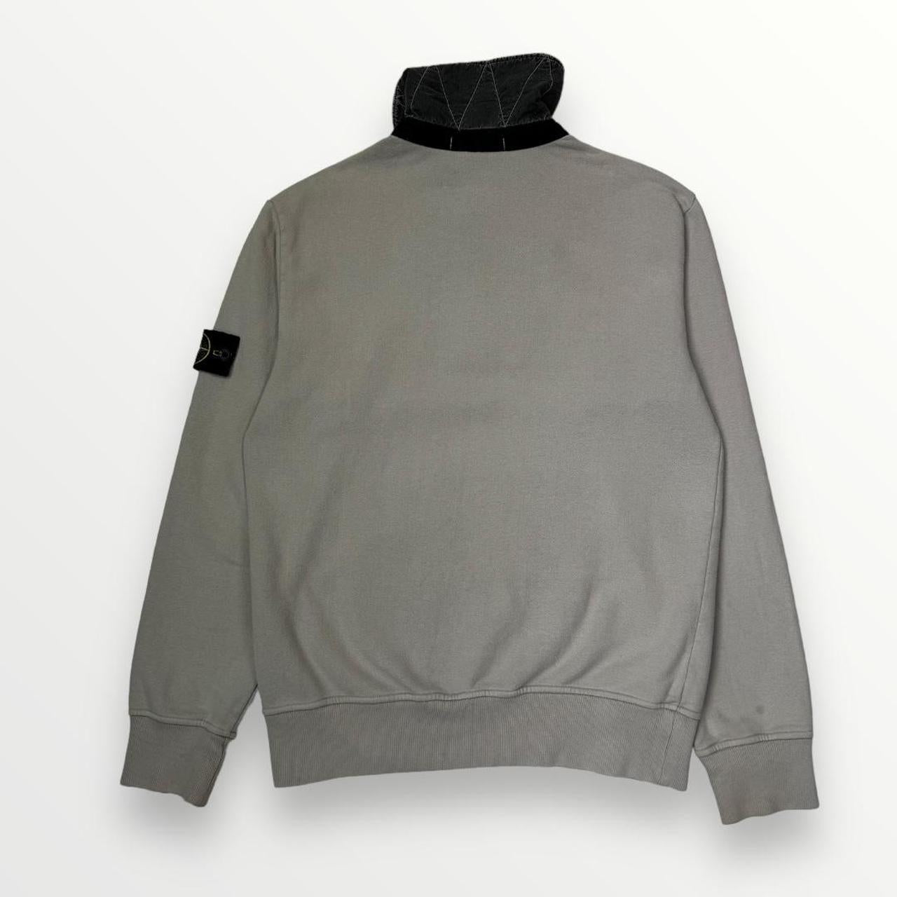 Vintage Stone Island Soft Cotton Button Down Sweatshirt In Stone & Overdyed Black