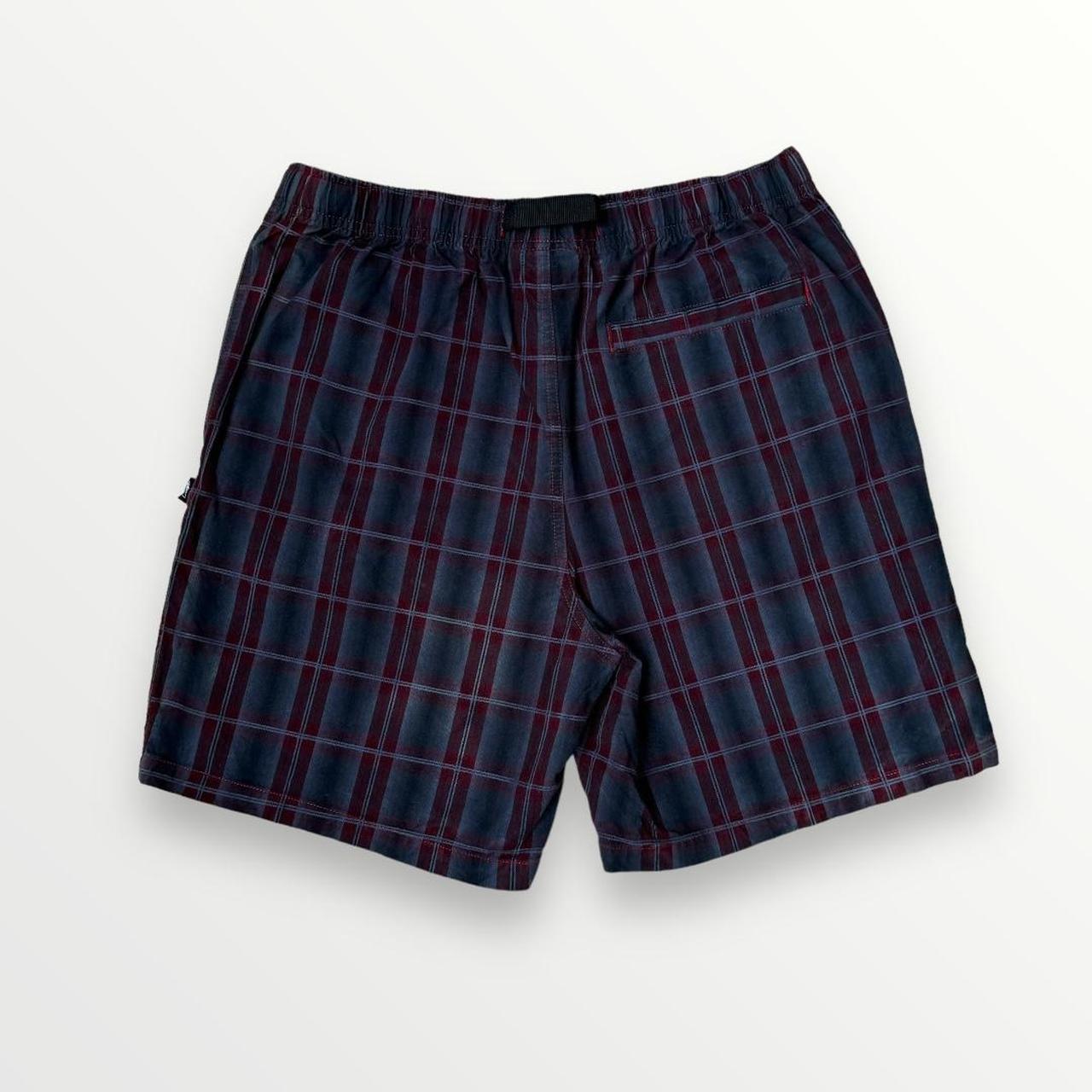 Stussy Nepal Plaid Mountain Shorts In Red & Black