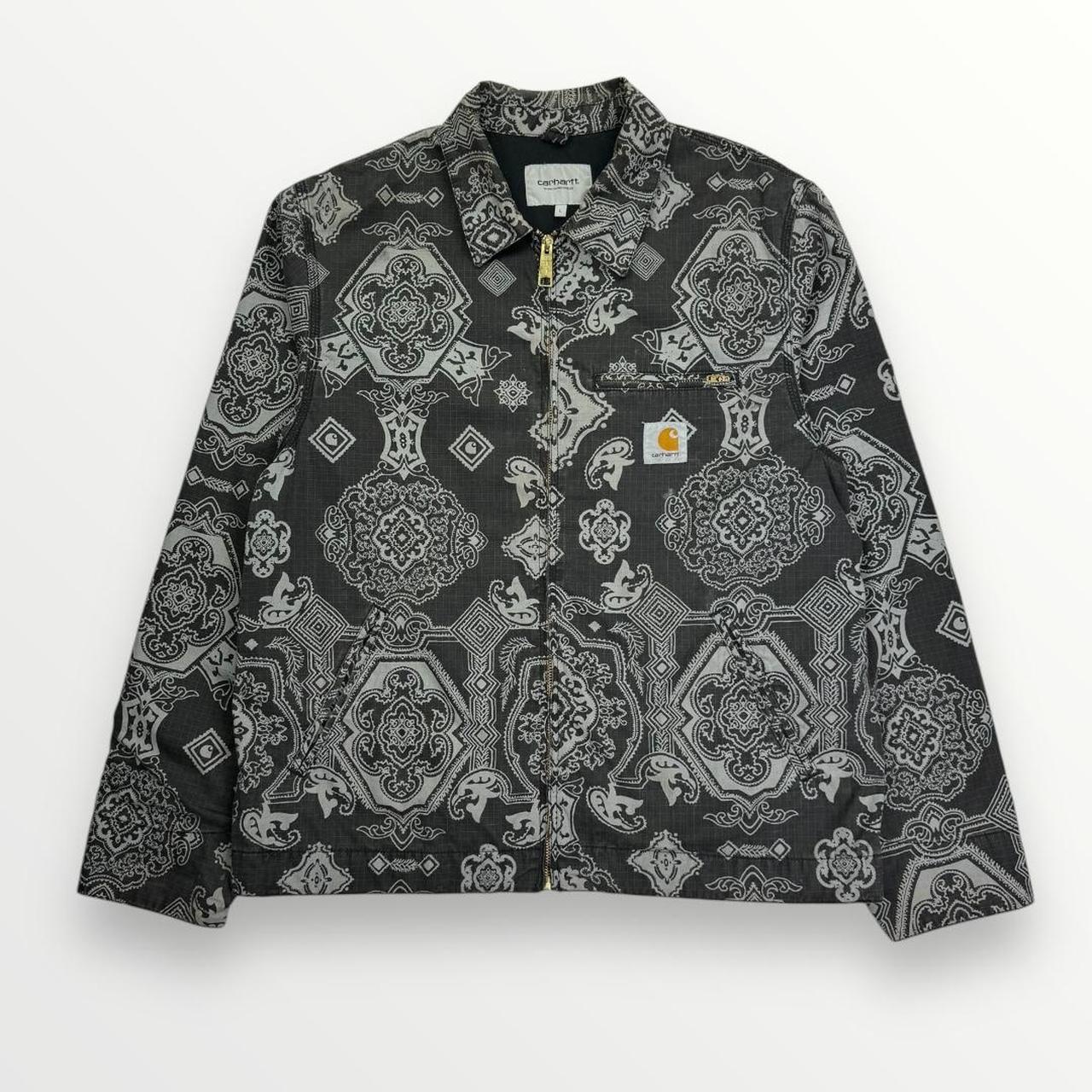 Carhartt WIP Detroit Jacket In Verse Print Black / Grey