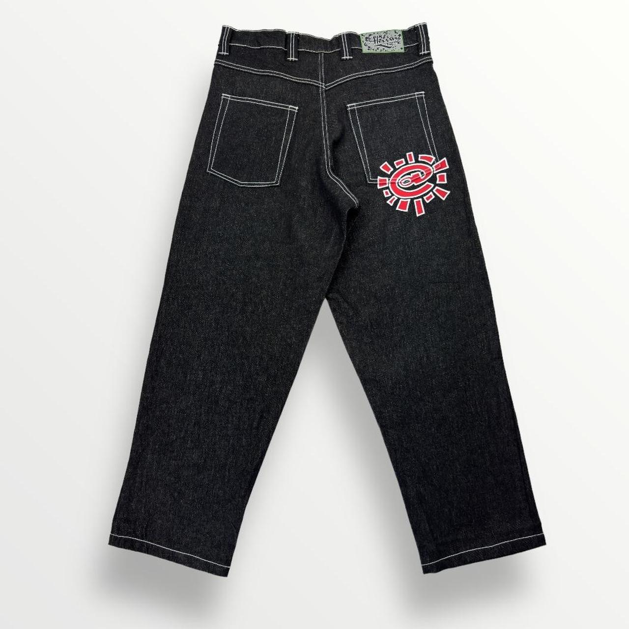 ADWYSD Relaxed Jeans In Indigo Black W/ Red