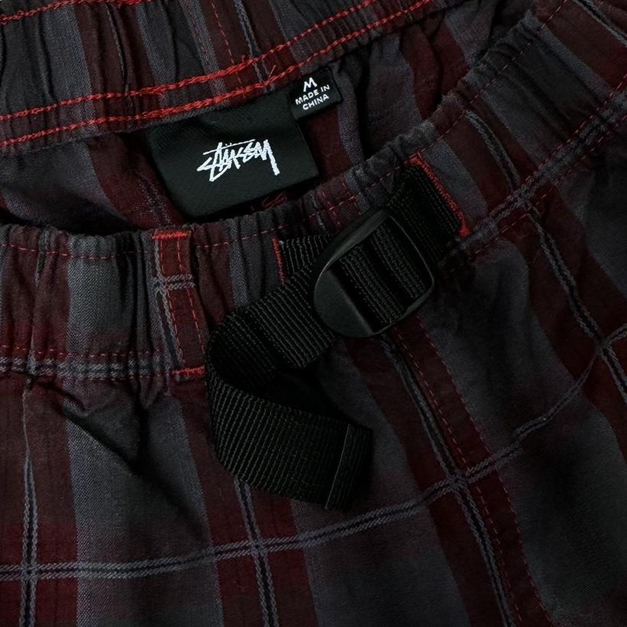 Stussy Nepal Plaid Mountain Shorts In Red & Black