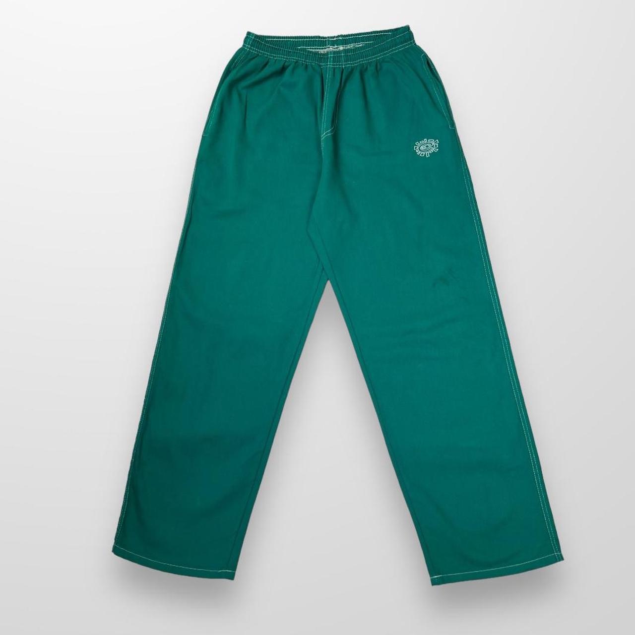 ADWYSD Relaxed Skate Pant / Jeans In Green W/ Contrast Stitching