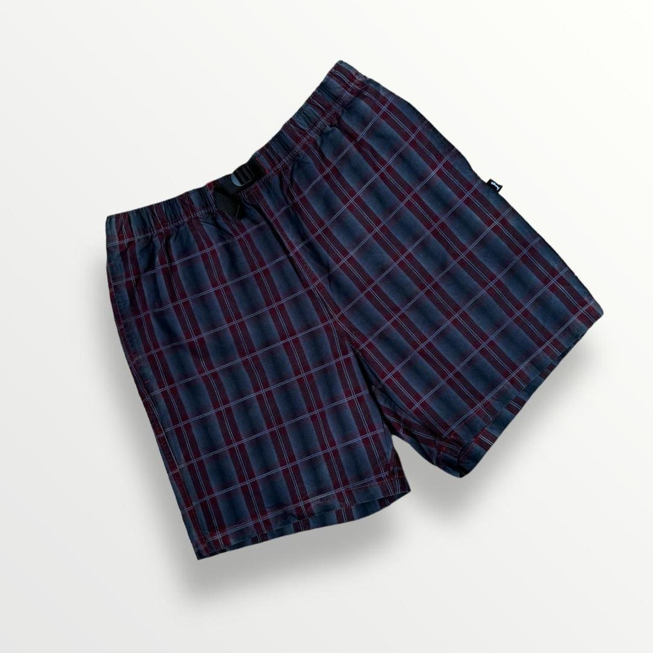 Stussy Nepal Plaid Mountain Shorts In Red & Black