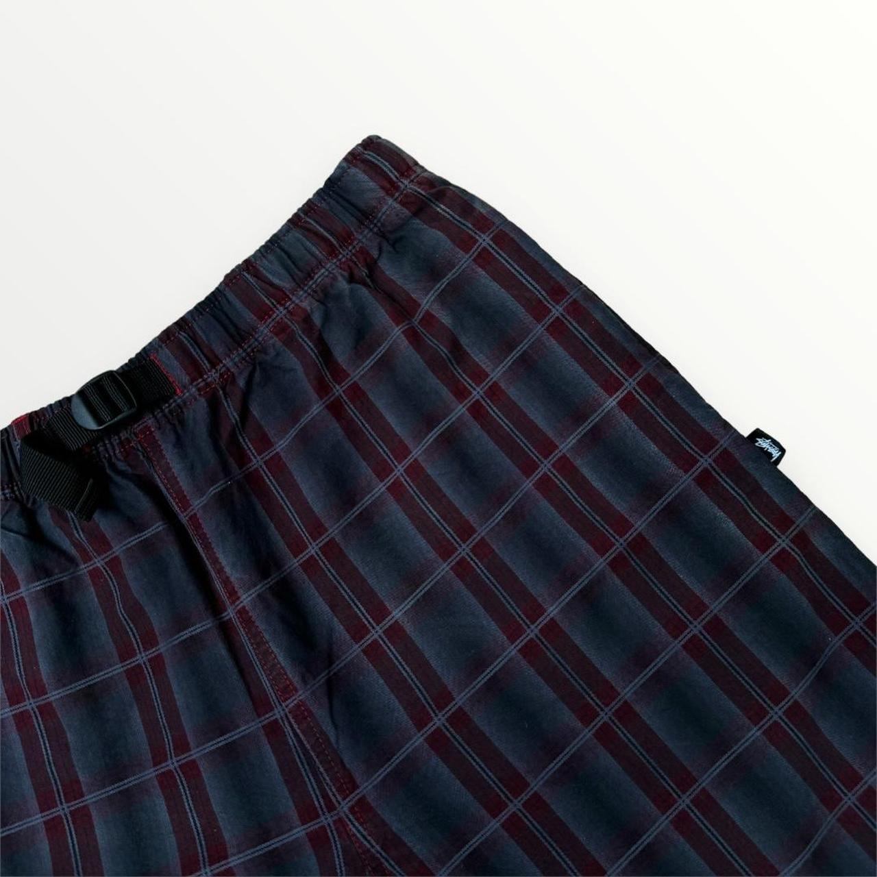 Stussy Nepal Plaid Mountain Shorts In Red & Black