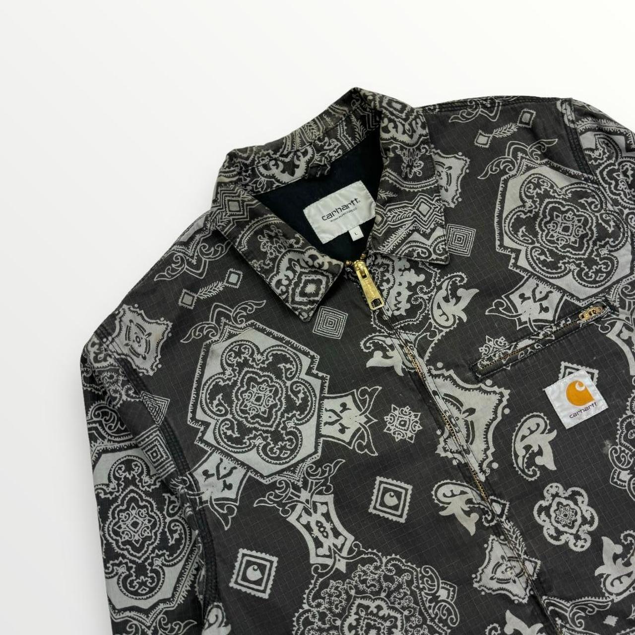 Carhartt WIP Detroit Jacket In Verse Print Black / Grey