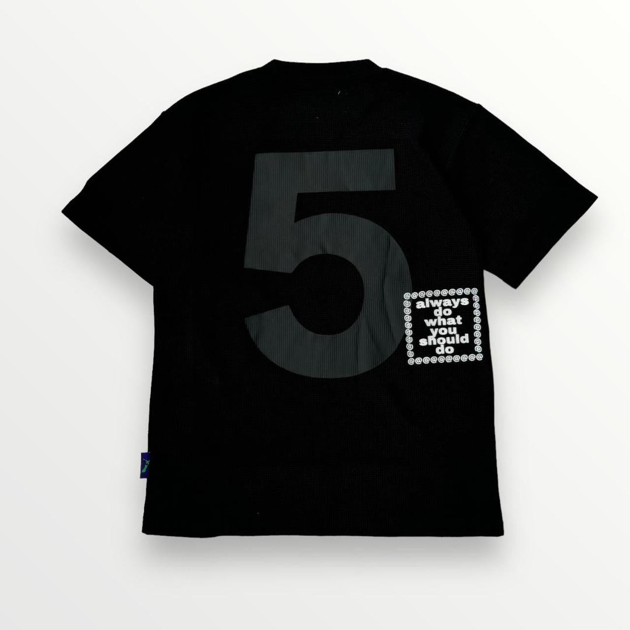 ADWYSD 5 Year Anniversary Thermal Waffle T-Shirt In Black