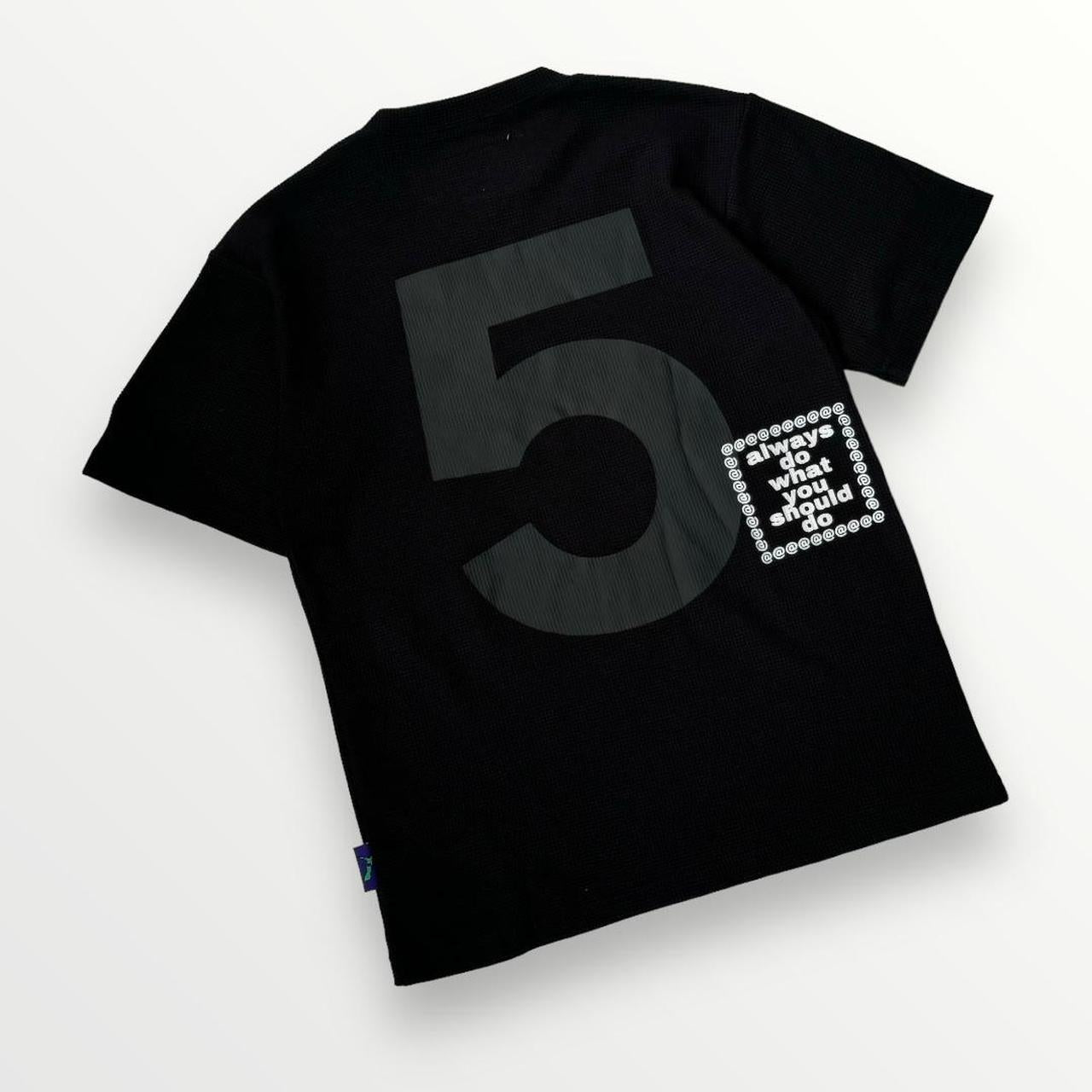 ADWYSD 5 Year Anniversary Thermal Waffle T-Shirt In Black