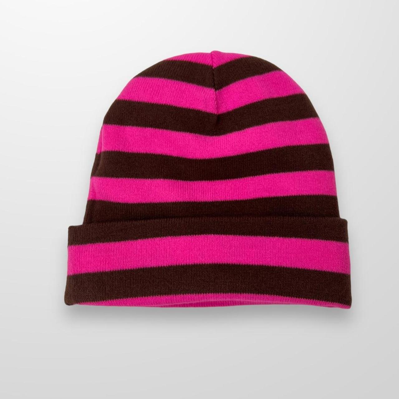 ADWYSD Reversible Beanie In Brown & Pink