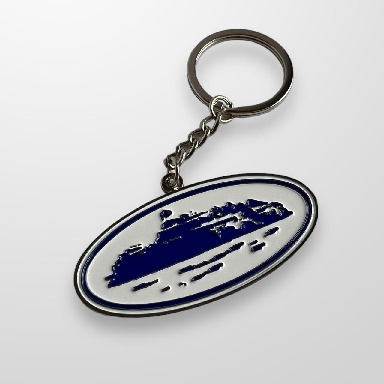Corteiz Alcatraz Keyring In Blue & White
