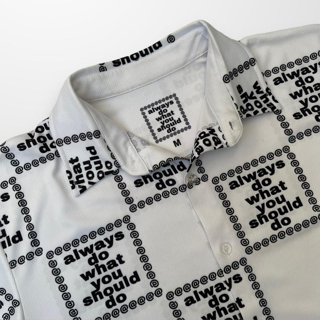 ADWYSD Button Up Shirt In White & Black