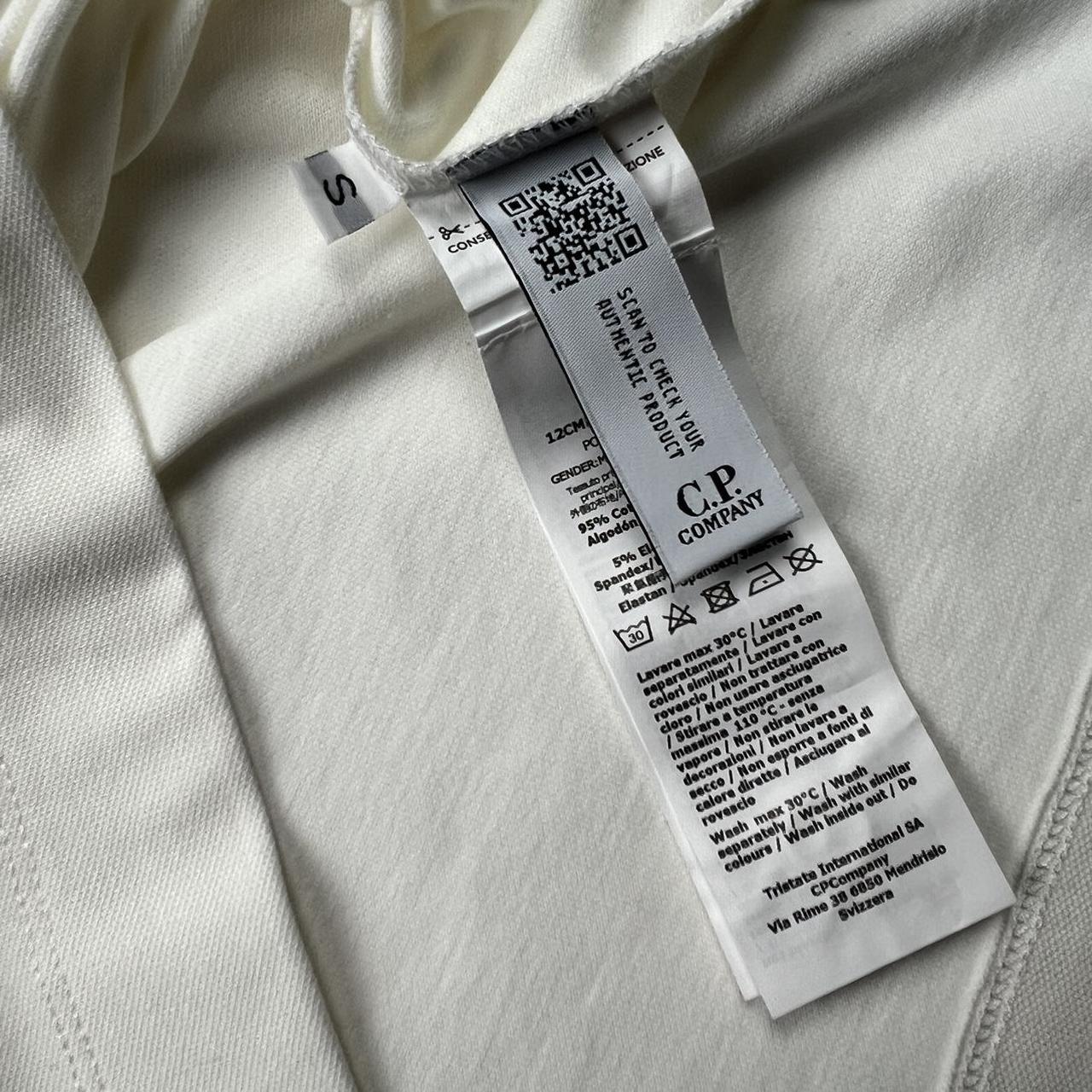 CP Company Patch Logo Polo In White & Black