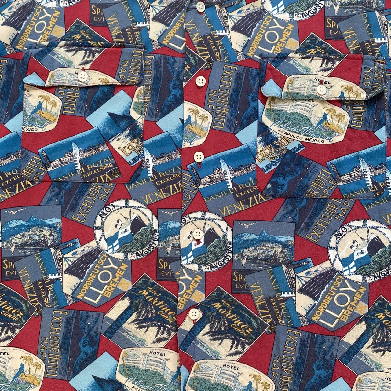Vintage Ralph Lauren Short Sleeve Shirt Post Card Print