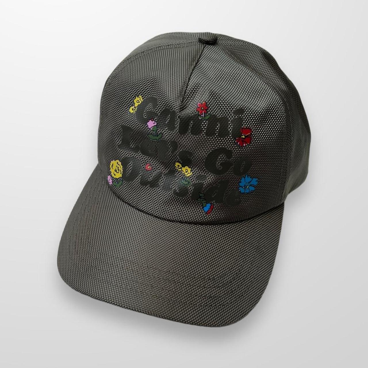 Ganni Let’s Go Outside Cap In Khaki Green