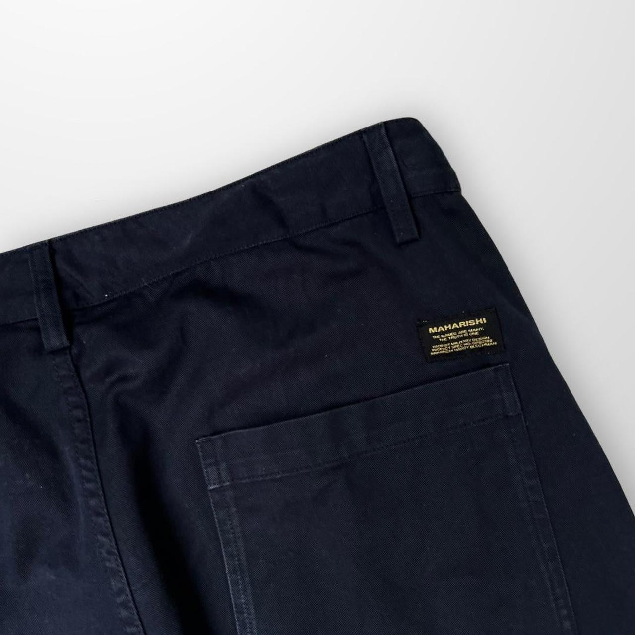 Maharishi Pleated Pants / Wide Leg Trousers In Navy