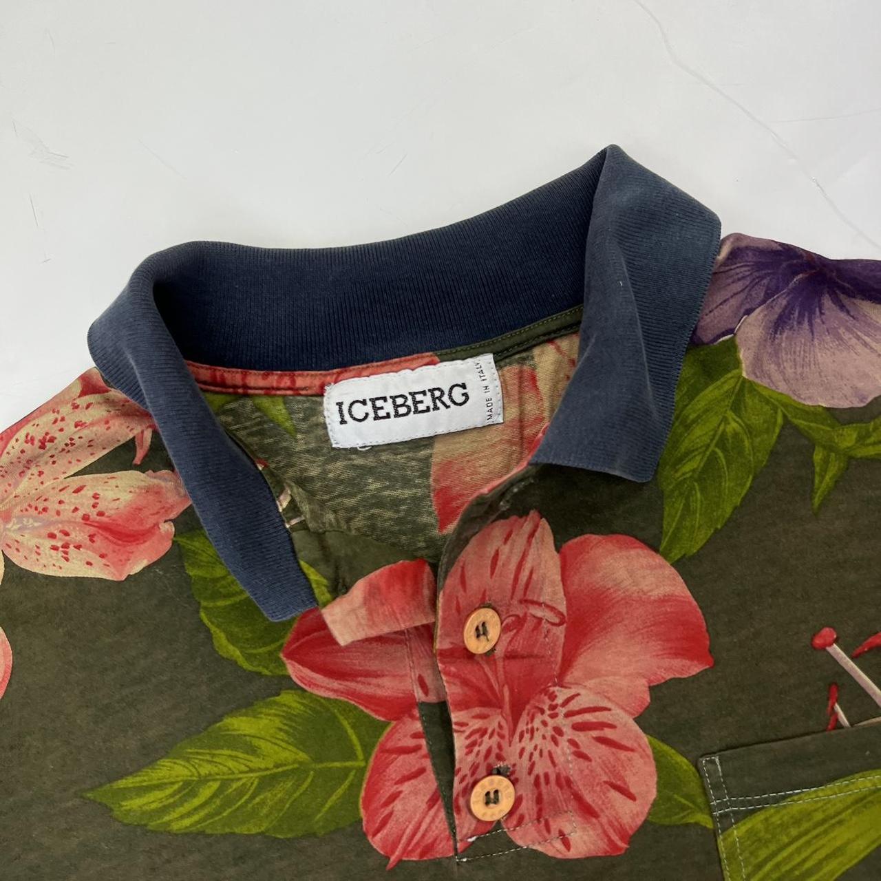 Vintage Iceberg Polo T-Shirt In Floral Print