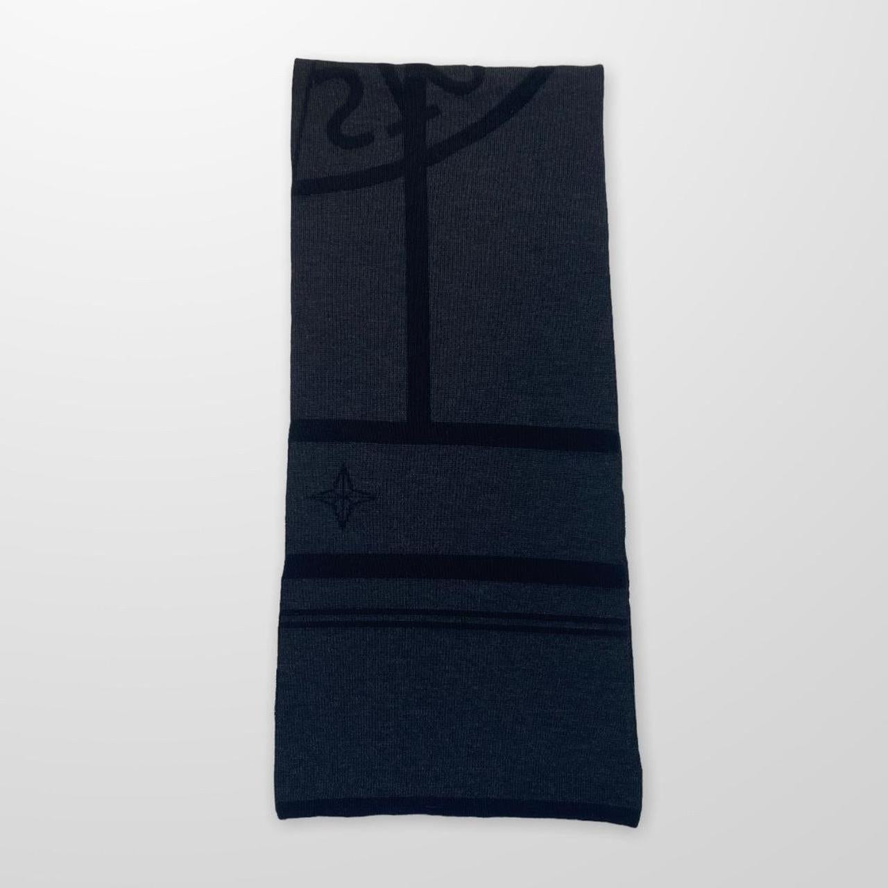 Stone Island Compass Scarf In Black & Grey