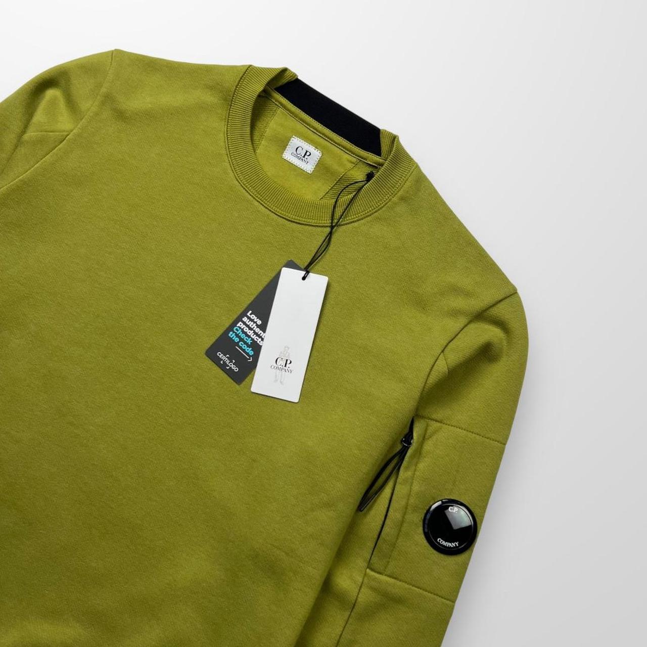 CP Company Crew Neck Diagonal Raised Fleece In Khaki