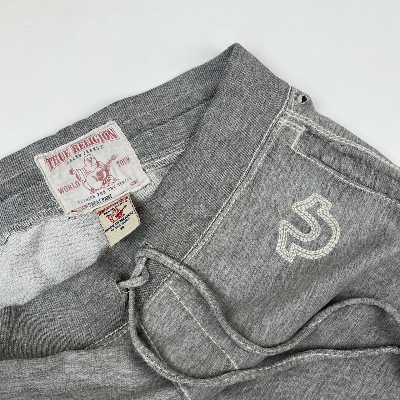True Religion Big Stitch Full Tracksuit In Grey & White