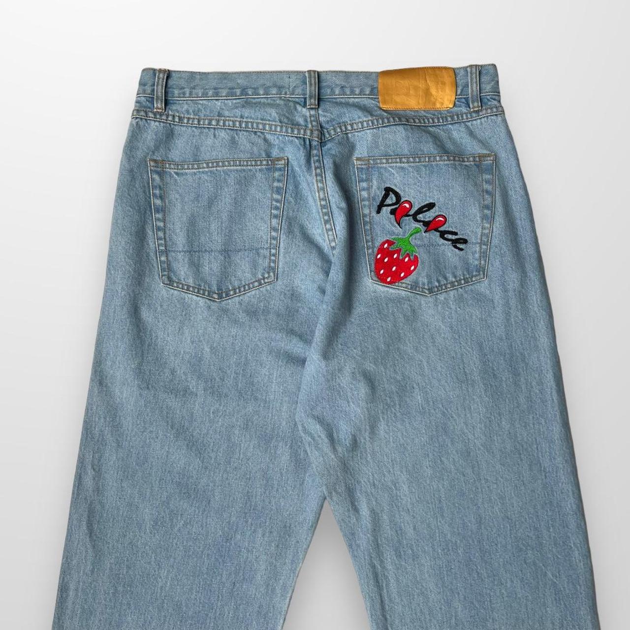 Palace Duck Bomb Panel Jeans In Stone Wash Blue