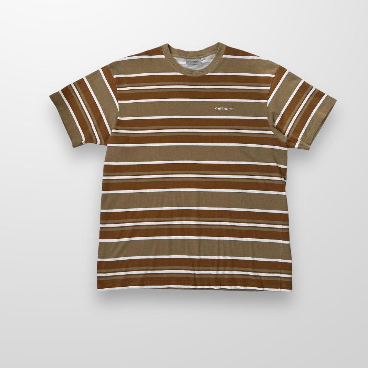 Carhartt WIP Corfield Stripe T-Shirt In "Leather"