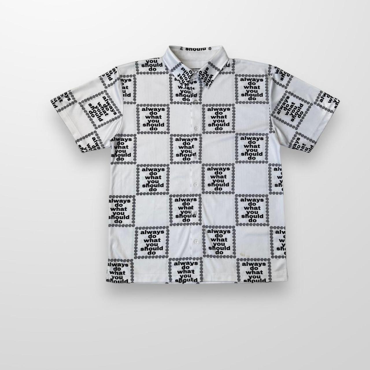 ADWYSD Button Up Shirt In White & Black