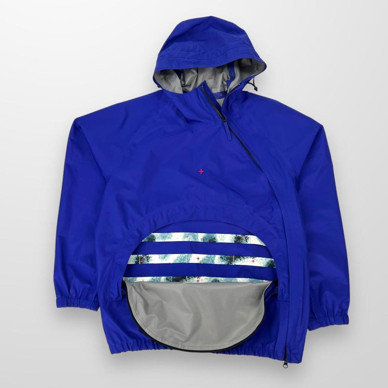 Stone Island Marina Gore-Tex Pullover / Zip Up Jacket In Blue W/ Stone Island Bag