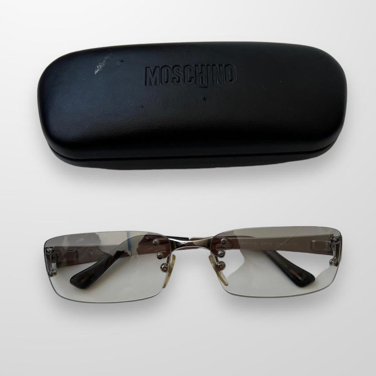 Vintage Moschino Sunglasses In Silver W Grey Gradient Tint