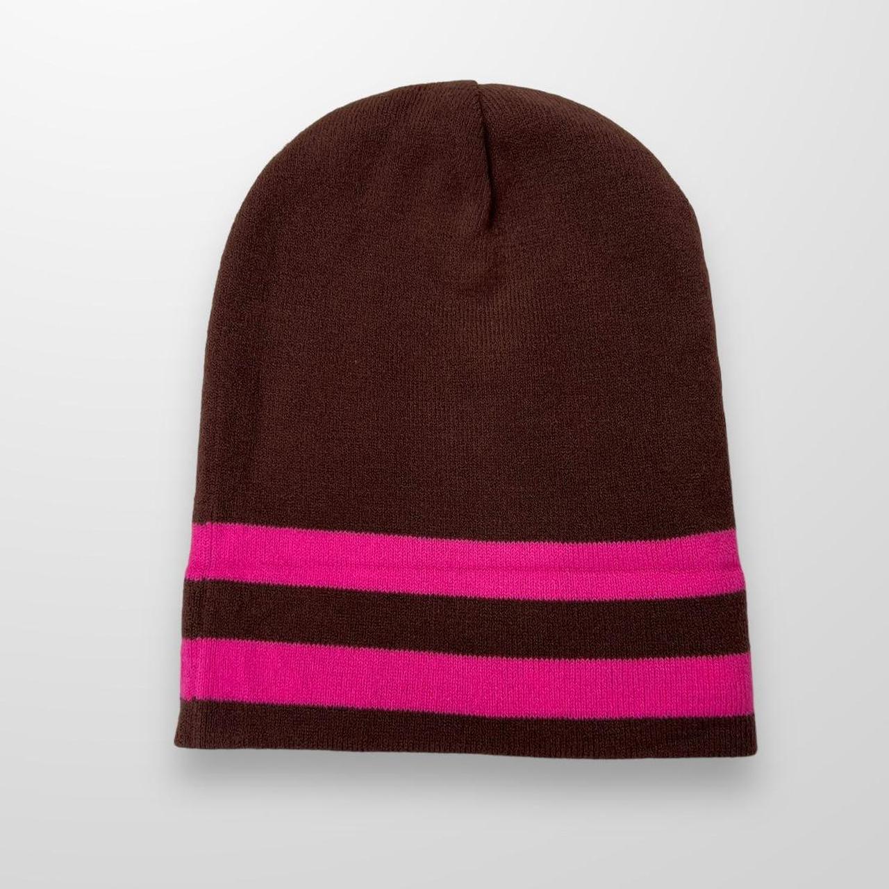 ADWYSD Reversible Beanie In Brown & Pink