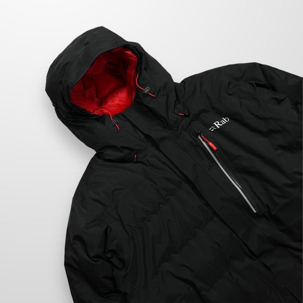 Rab Resolution Windproof Hydrophobic 800FP Goose Down Jacket In Black & Red