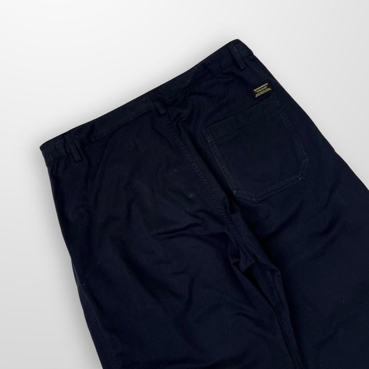 Maharishi Pleated Pants / Wide Leg Trousers In Navy