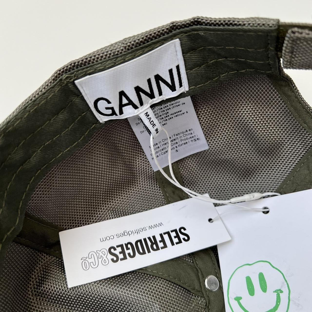 Ganni Let’s Go Outside Cap In Khaki Green
