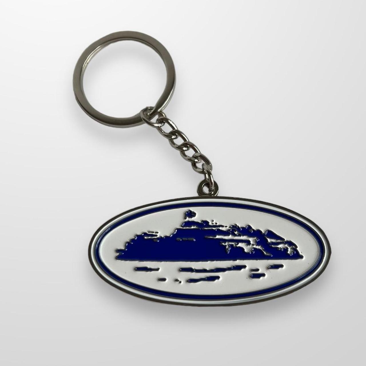 Corteiz Alcatraz Keyring In Blue & White