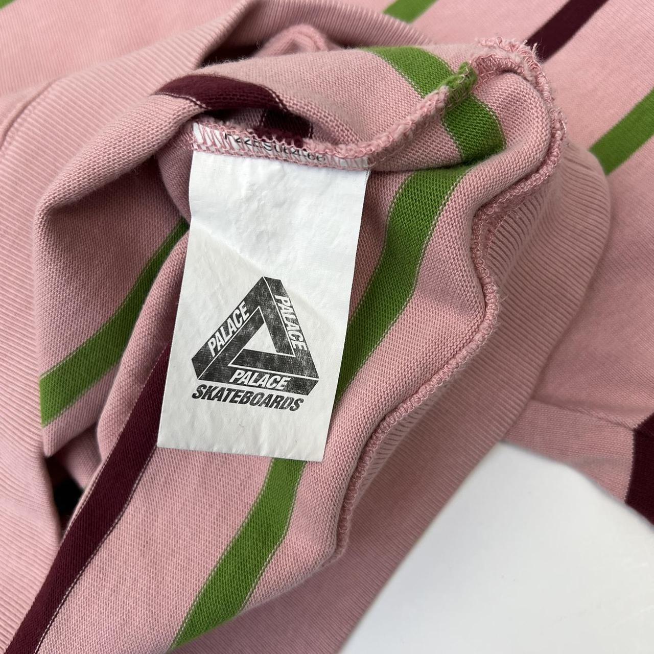 Palace Stripe Drop Shoulder Crewneck Sweatshirt In Pink