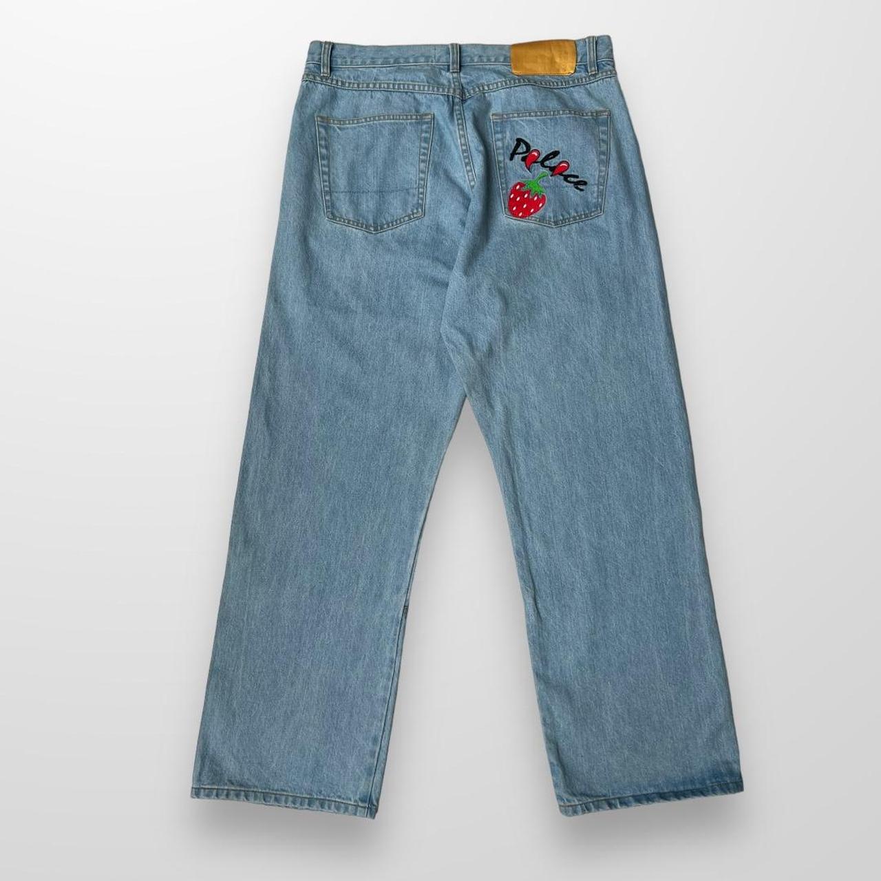 Palace Duck Bomb Panel Jeans In Stone Wash Blue