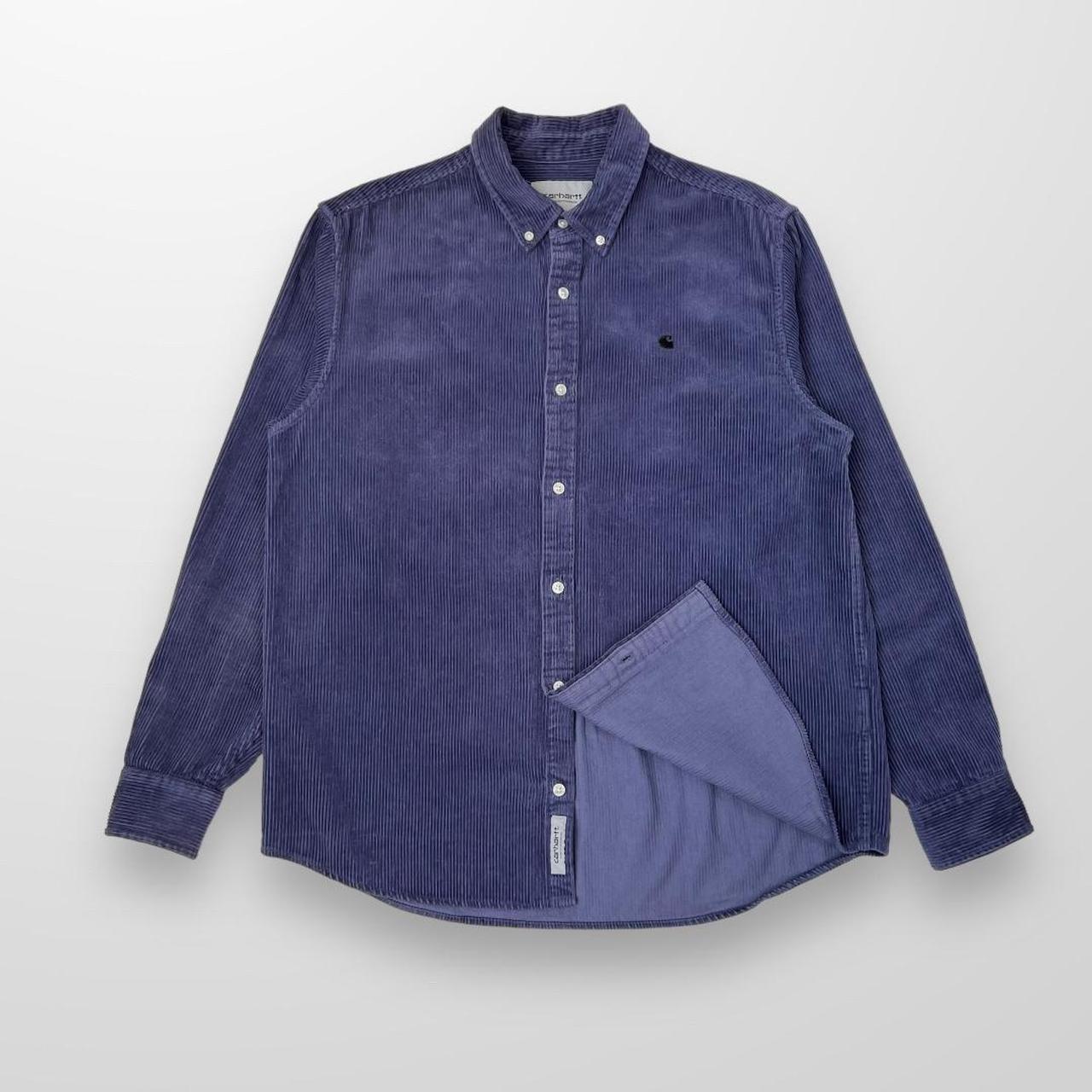 Carhartt WIP LS Madison Cord Shirt In Blue / Purple