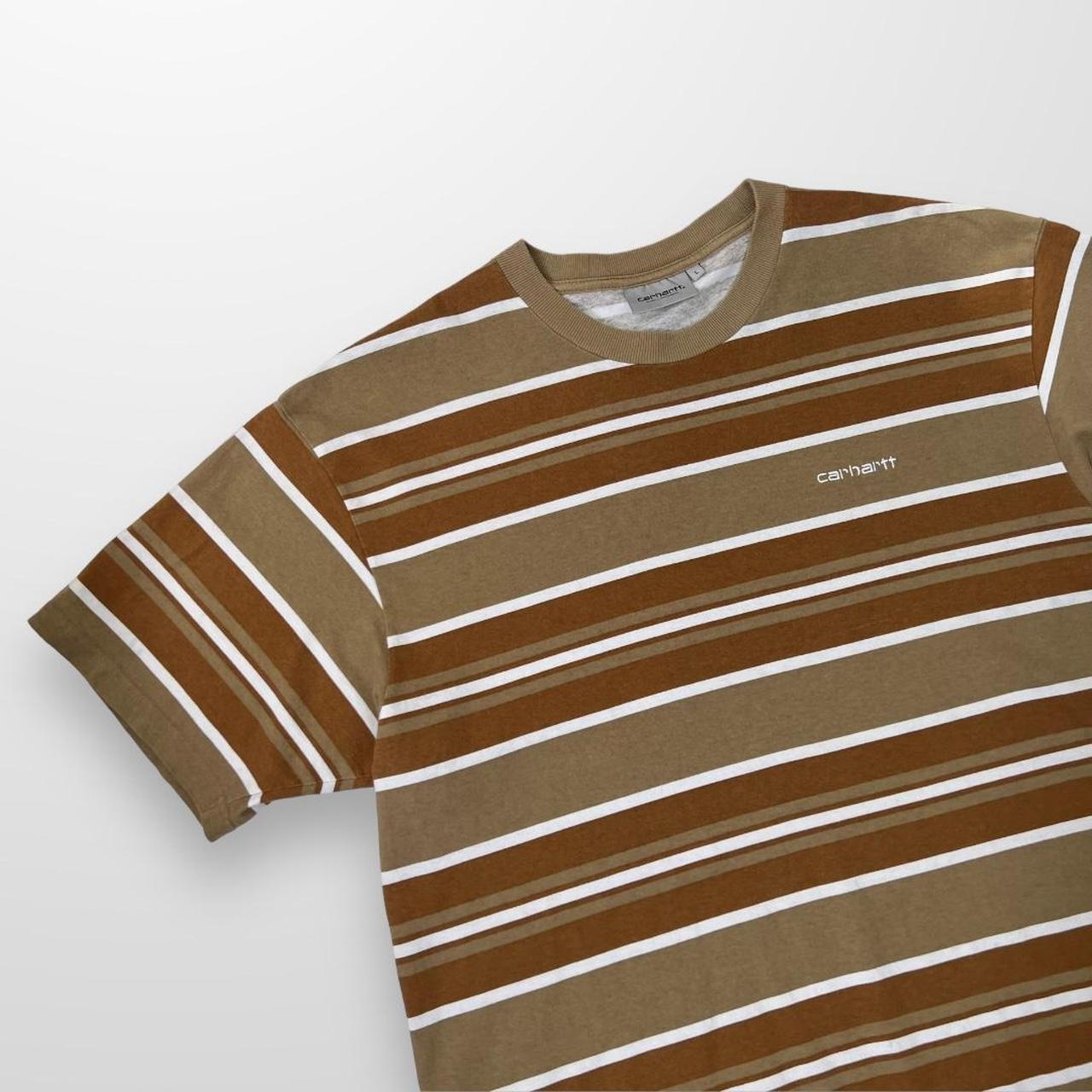 Carhartt WIP Corfield Stripe T-Shirt In "Leather"