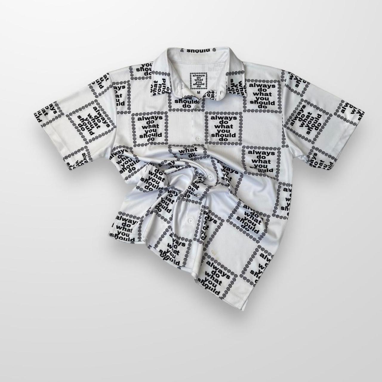 ADWYSD Button Up Shirt In White & Black