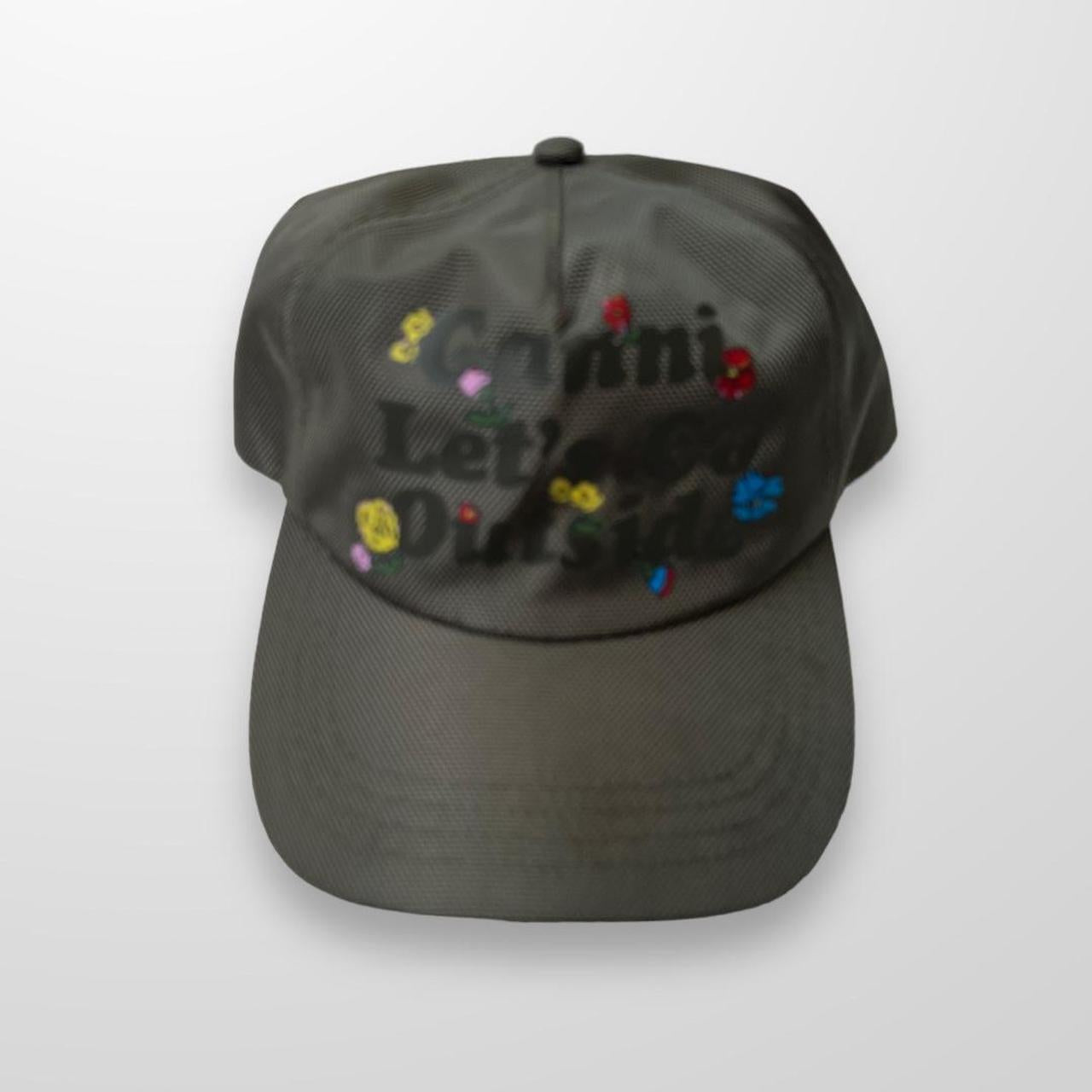 Ganni Let’s Go Outside Cap In Khaki Green