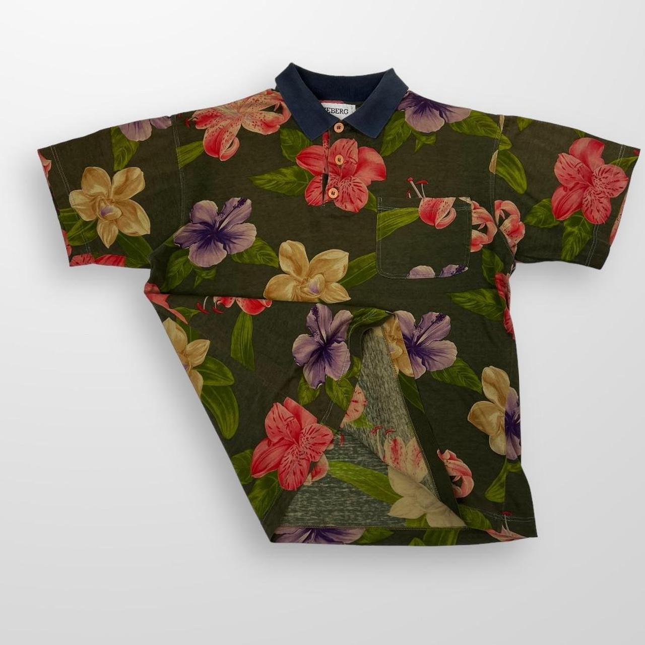 Vintage Iceberg Polo T-Shirt In Floral Print