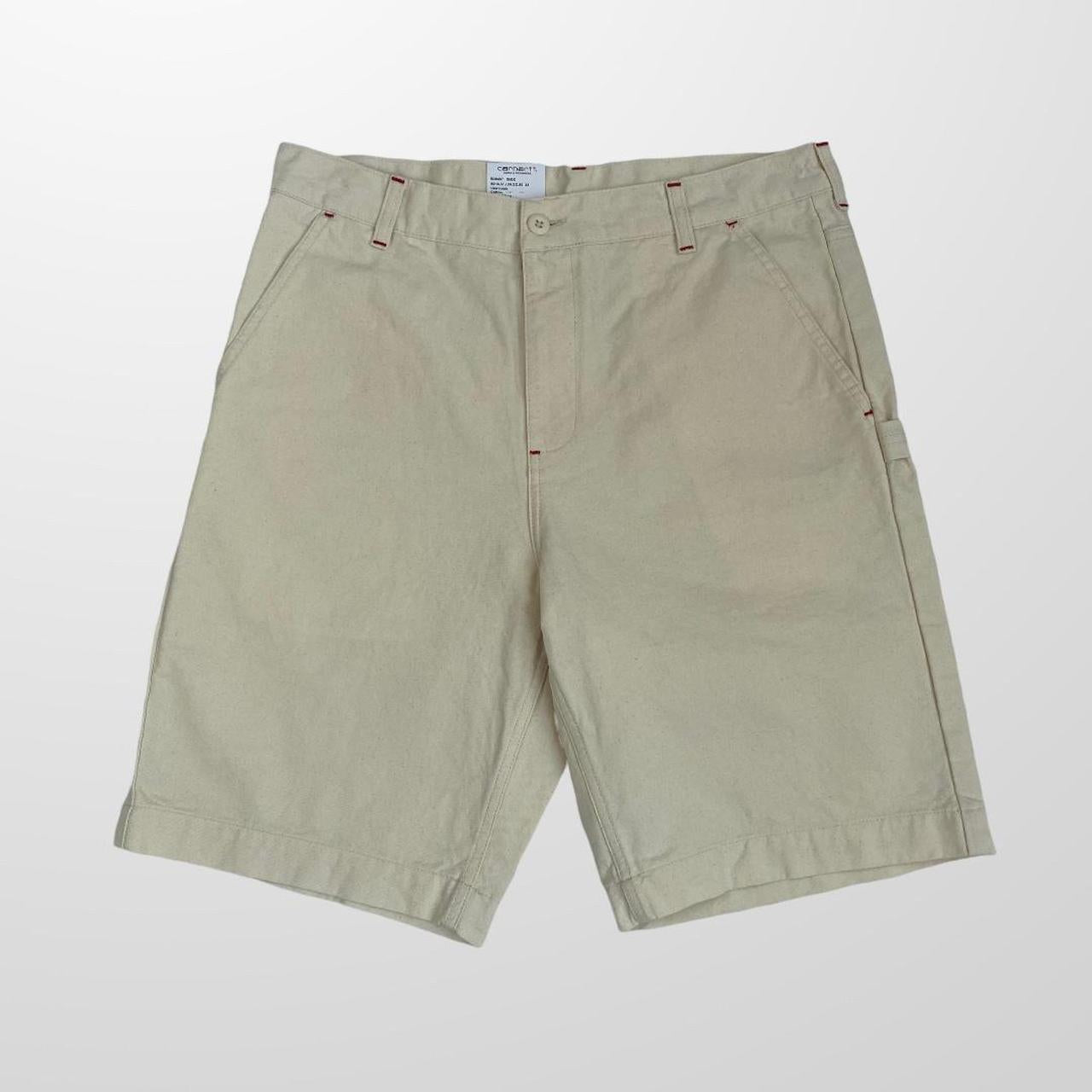 Carhartt WIP Wesley Short In Natural / Off White W/ Red Detailing
