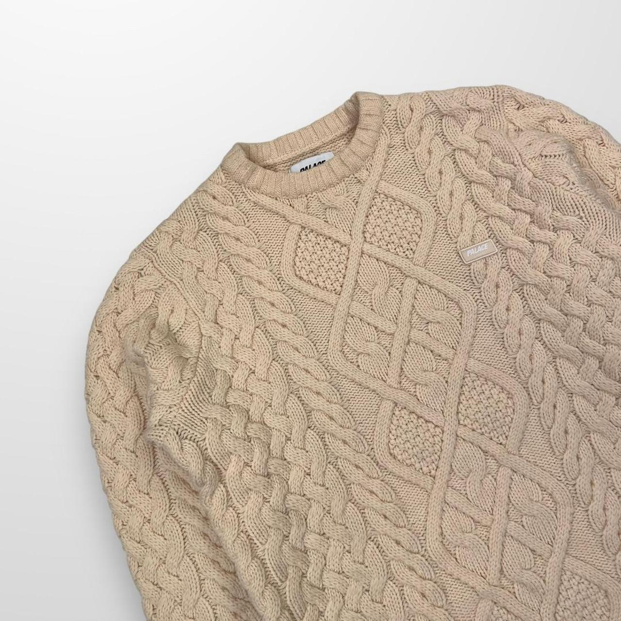 Palace Cable Knit Jumper In Cream