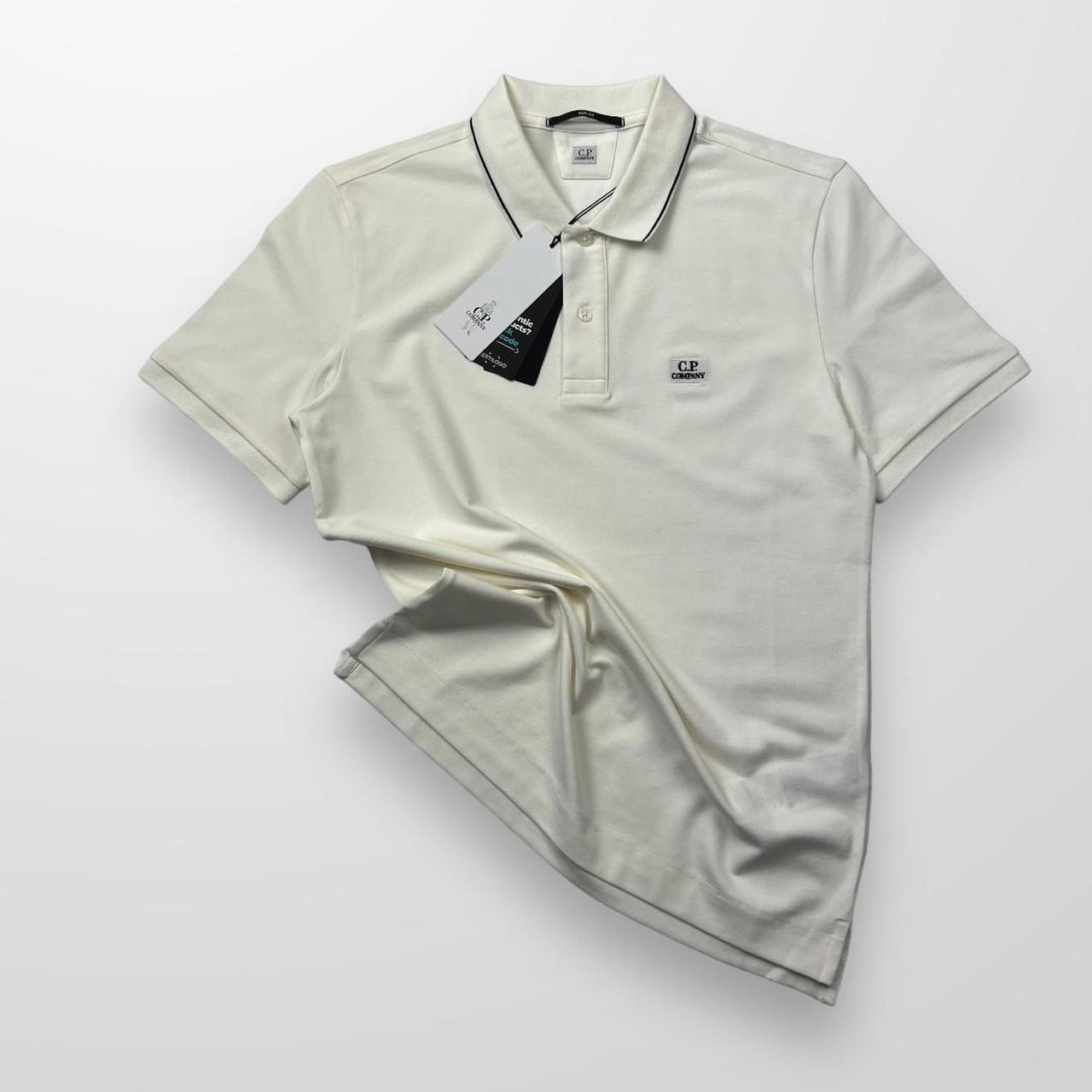CP Company Patch Logo Polo In White & Black