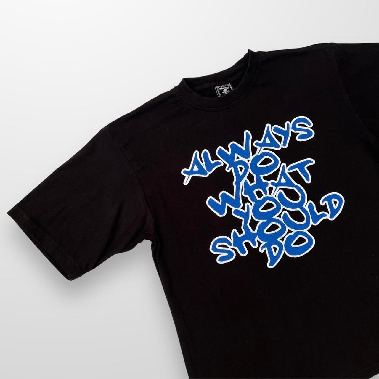 ADWYSD T-Shirt In Black & Blue Graffiti Print