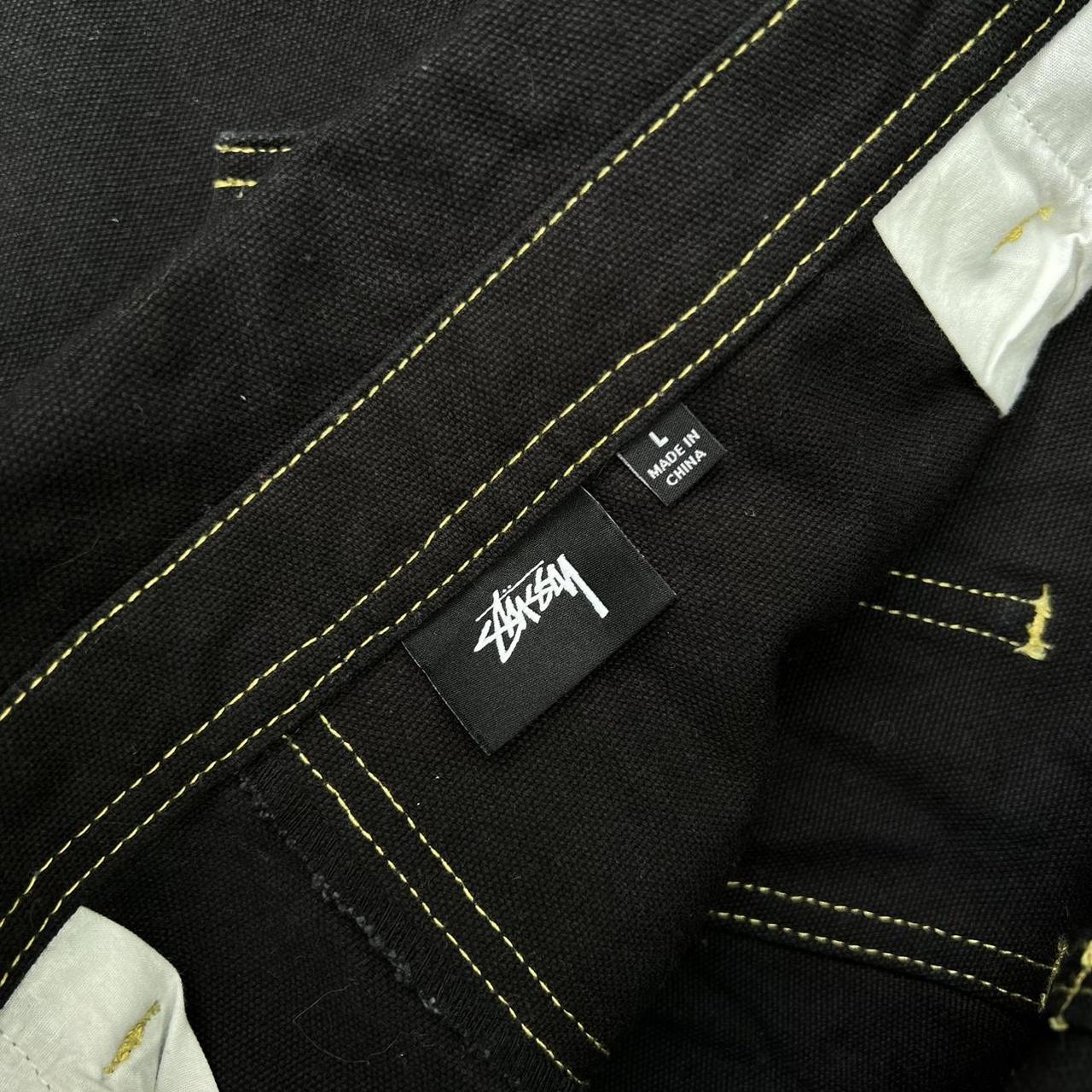 Stussy Dungarees In Black W/ Contrast Stitching